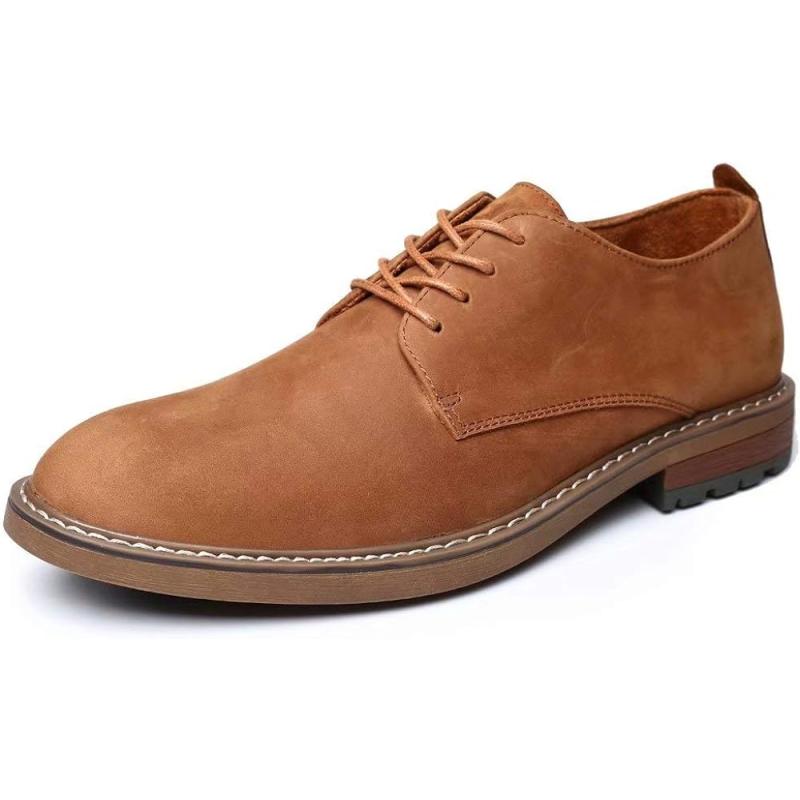 Men’s Oxford, Casual Lace-Up Dress Shoes(Brown) - Arkbird Shoes